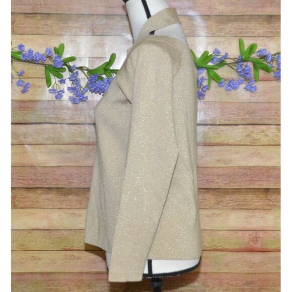 Vince Camuto Ladies M Gold Metallic V-Neck Sweater Size M Holiday Parties - Picture 4 of 9